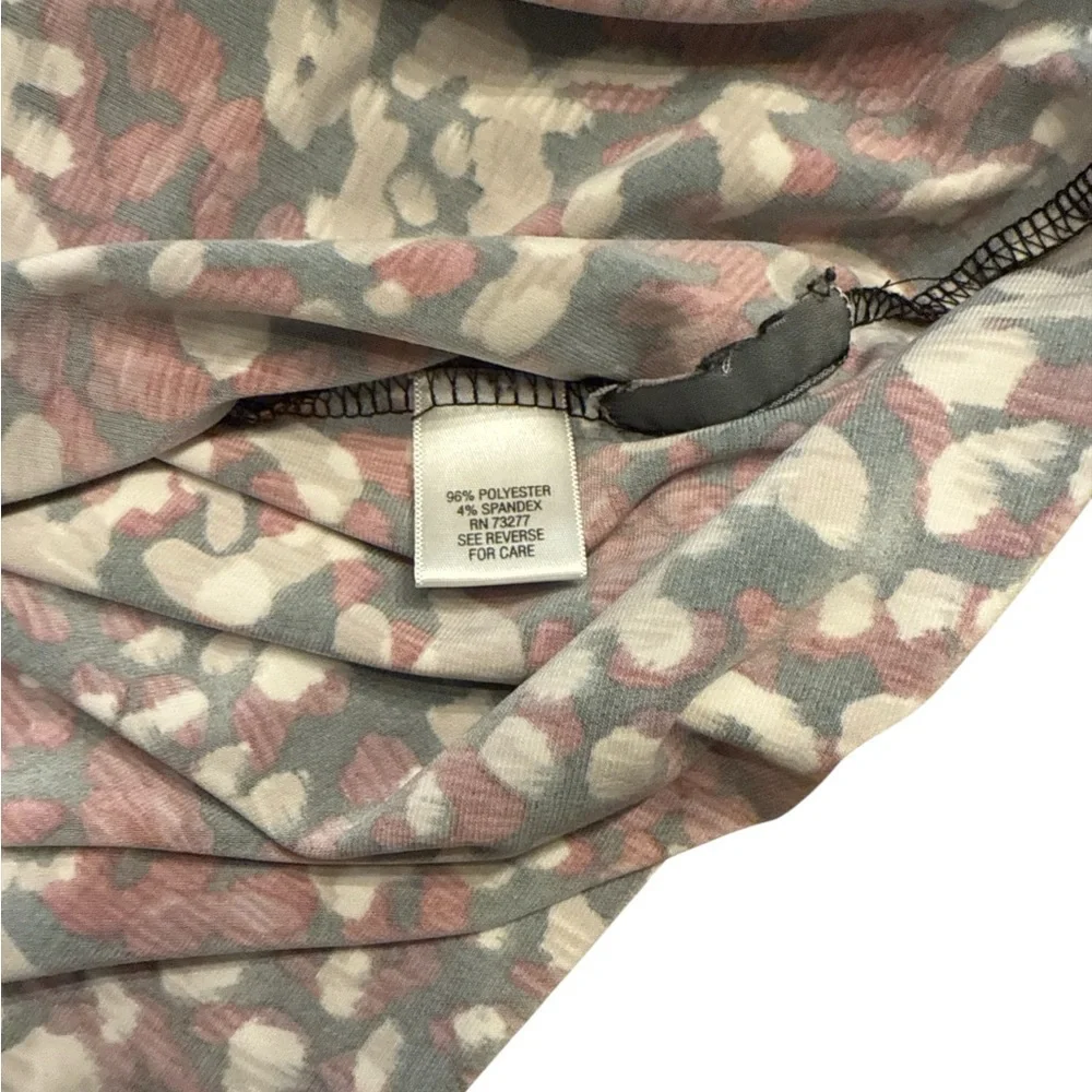 Dana Buchman Red and Black Animal Print Blouse - Picture 4 of 5
